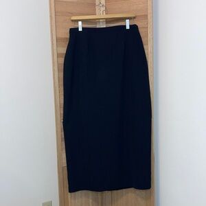 Womens size 14P Villager long black pencil skirt womens 14 Petite lined NWT